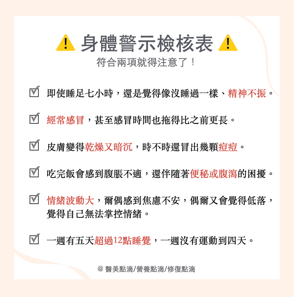 身體警示檢核表