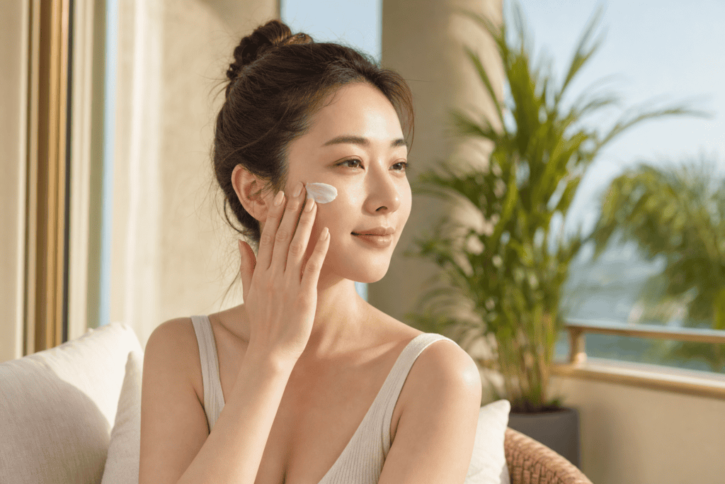 夏天在高雄戶外塗抹防曬乳保護肌膚