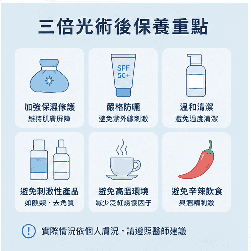 三倍光術後保養重點圖文整理
